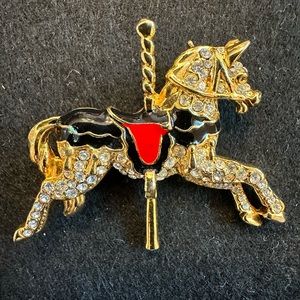 Vintage Carousel Horse Pin Brooch
